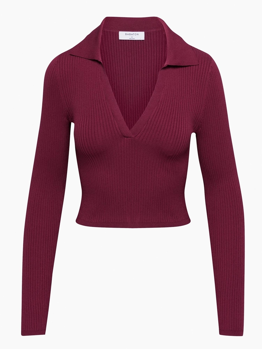 NWOT Aritzia Babaton Sculpt Knit Polo Longsleeve - Grapevine Size M